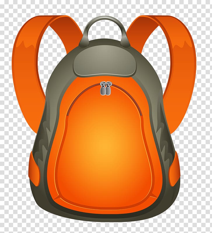 Backpack Camping Icon, Orange backpack transparent background PNG clipart
