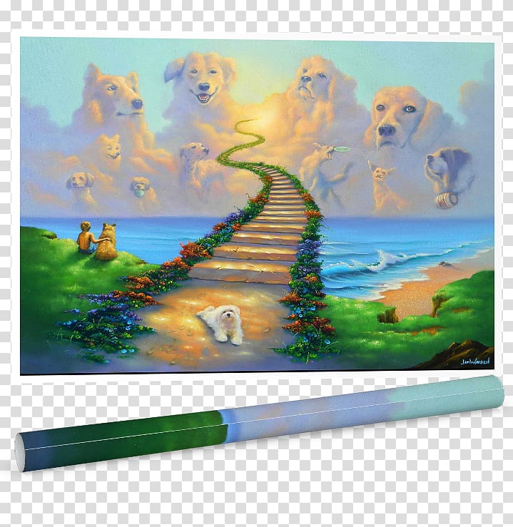 Dog Puppy Rainbow Bridge Heaven Printmaking, HEAVEN transparent background PNG clipart
