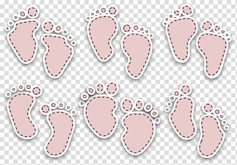 Cartoon Pink, Pink cartoon footprints transparent background PNG clipart