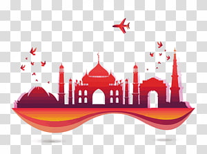red castle illustration, India Tourism Euclidean Skyline, India City transparent background PNG clipart thumbnail