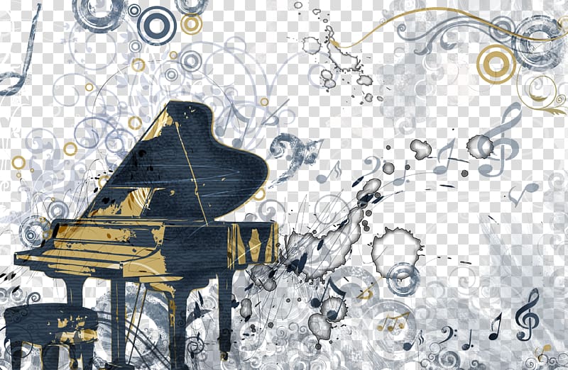 Piano Musical notation Musical instrument Liebesträume, Creative cartoon hand-painted musical instruments piano transparent background PNG clipart