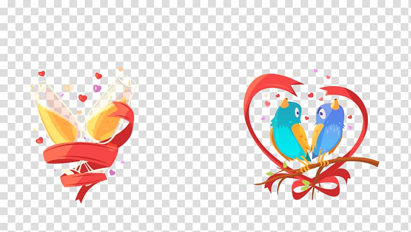 Lovebird Graphic design Illustration, flowers love birds transparent background PNG clipart