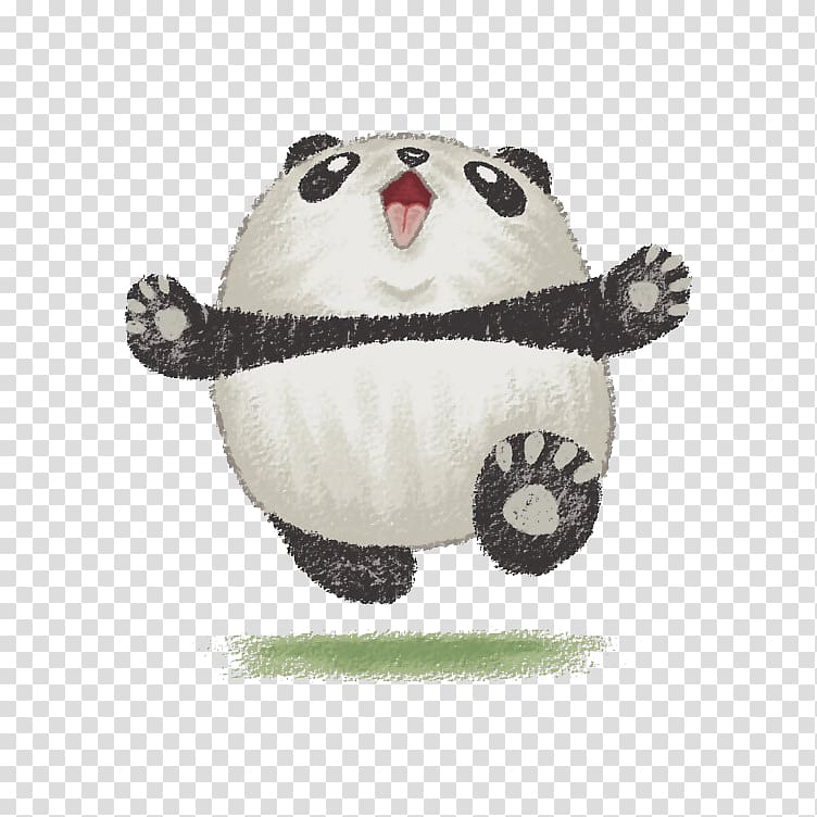 Giant panda Bear Drawing Dribbble Illustration, Hand-painted panda transparent background PNG clipart