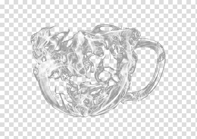 Coffee cup White Silver Cafe Drawing, Creative cup transparent background PNG clipart