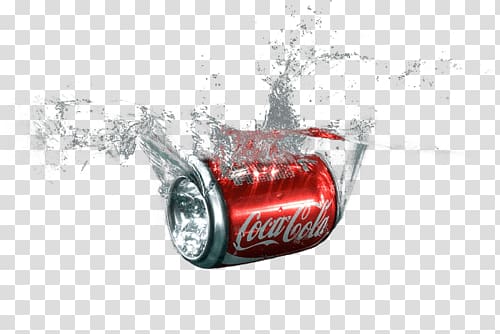 Coca-Cola soda can, Coca Cola Can Splash In Water transparent background PNG clipart