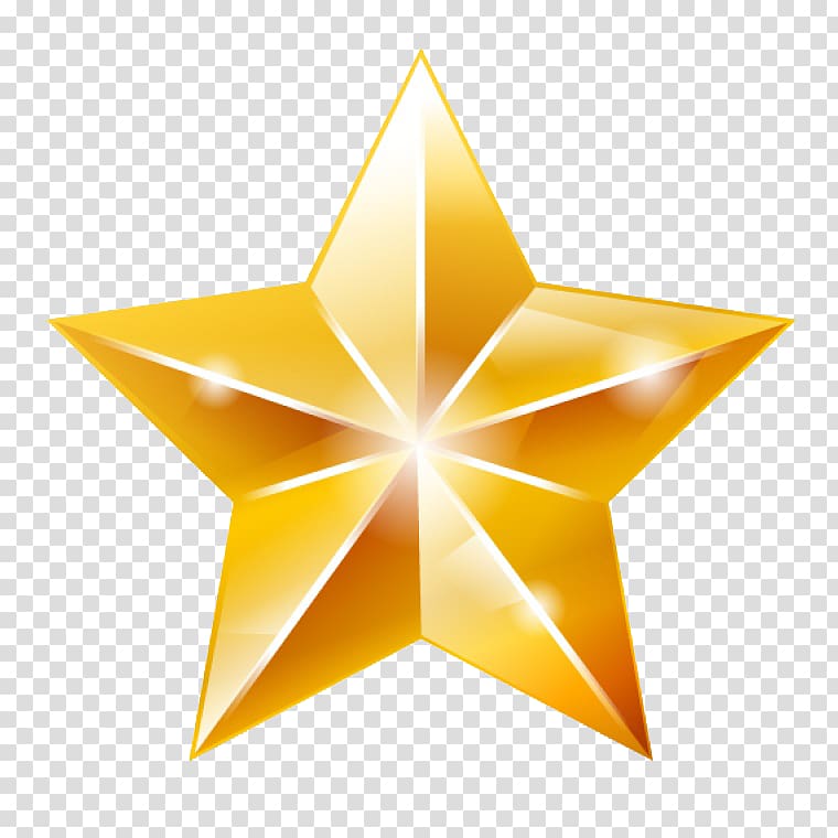 Three-dimensional five-pointed star transparent background PNG clipart