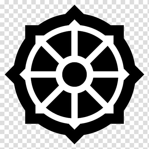 black and white wheel illustration, Wheel Of Dharma Bw transparent background PNG clipart