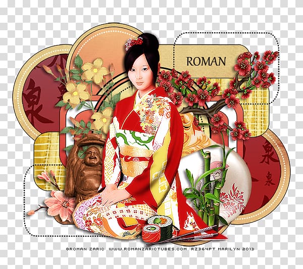 Floral design Geisha, design transparent background PNG clipart