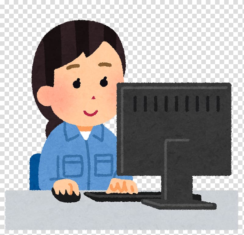 Personal computer Laborer Job Transcription パソコンショップ, woman computer transparent background PNG clipart