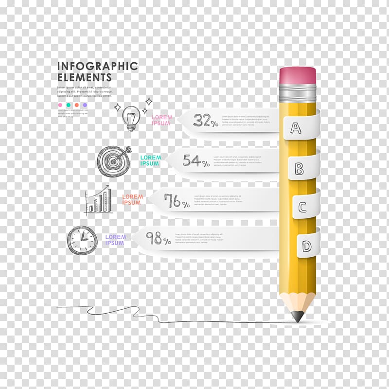 Infographic Drawing Pencil Chart, pencil infographic transparent background PNG clipart