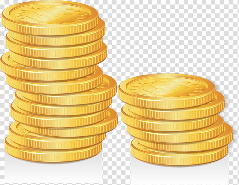 gold coins illustration, Gold coin , hand painted gold coins transparent background PNG clipart