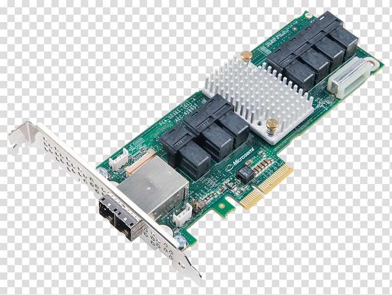 Serial Attached SCSI Adaptec Host adapter PCI Express Controller, external sending card transparent background PNG clipart