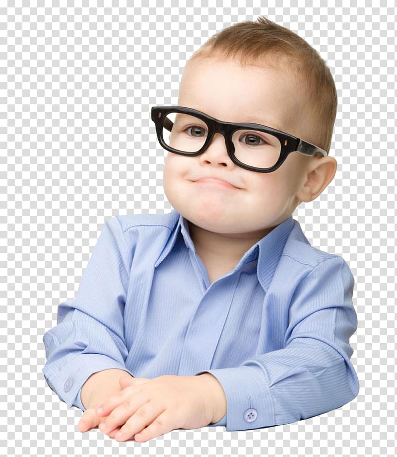 Glasses Child Toddler Portrait, Real boy transparent background PNG clipart