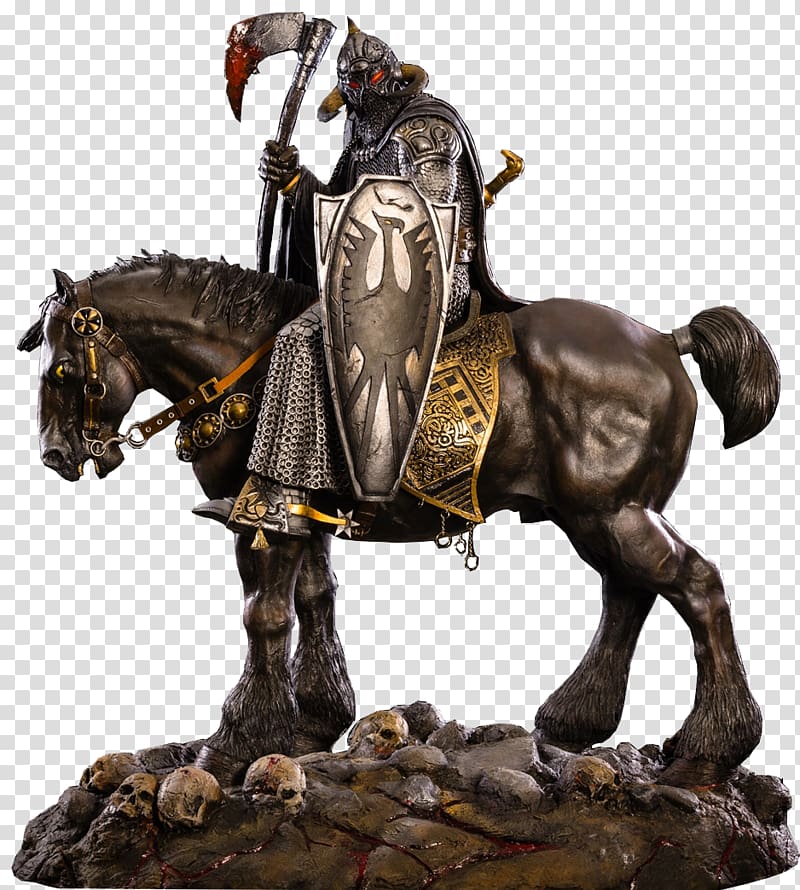 Death Dealer Horse Painting Statue, home poster transparent background PNG clipart