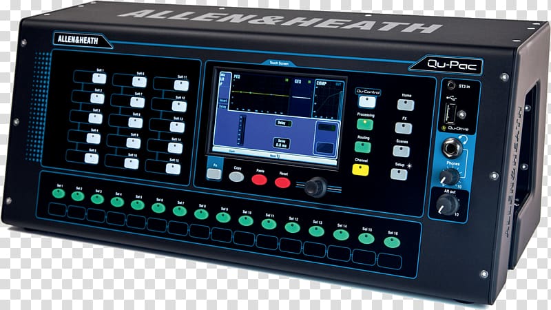 Allen & Heath Qu-Pac Audio Mixers Digital mixing console Allen & Heath QU-16, heath transparent background PNG clipart