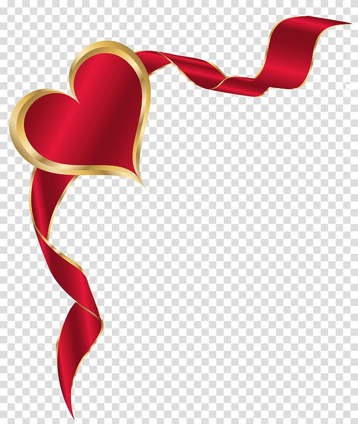 red ribbon , Valentine\'s Day , Heart with Baner transparent background PNG clipart