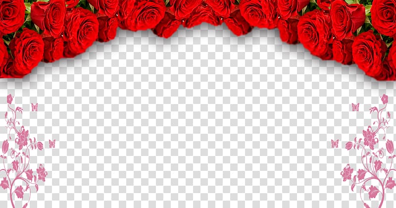 red rose flower border, Wedding invitation Marriage Poster Echtpaar, Rose Creative transparent background PNG clipart