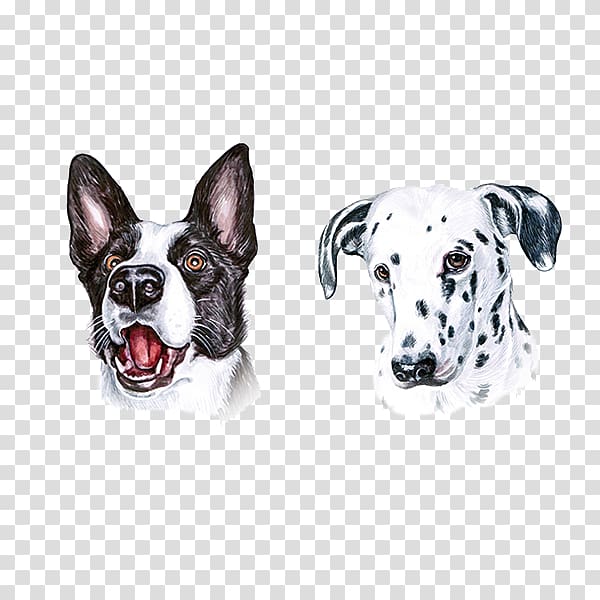 Dog Painter Illustrator painting Illustration, Cute spotted dog transparent background PNG clipart