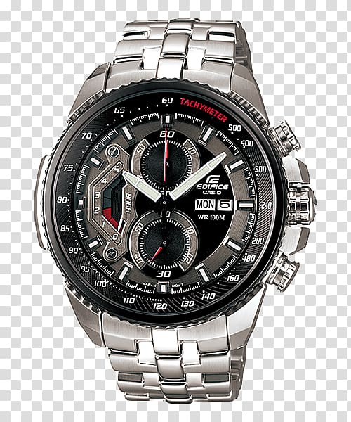 Casio EDIFICE EF-558 Watch Chronograph, watch transparent background PNG clipart