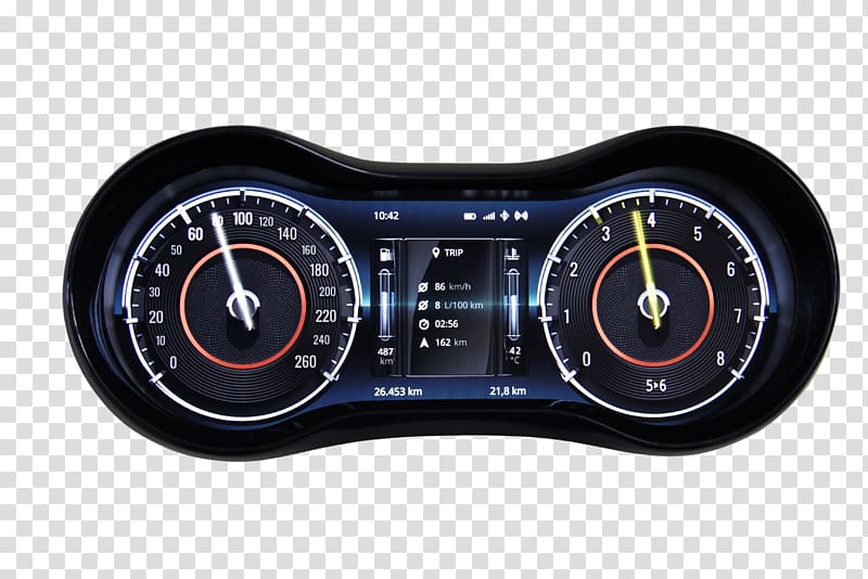 Car Motor Vehicle Speedometers Electronics Automotive design, Electronic Instrument Cluster transparent background PNG clipart