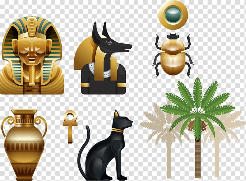 Ancient Egypt Flat design, Coconut tree material Egyptian Pharaoh transparent background PNG clipart