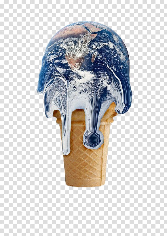 ice cream illustration, Global warming Poster Climate change Idea, Earth melting ice cream transparent background PNG clipart
