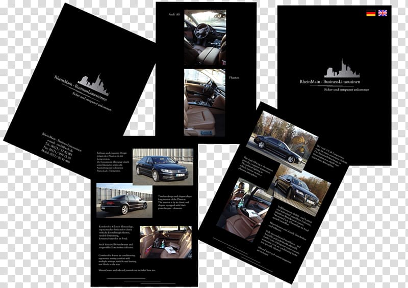 Limousine Car Brochure Service Audi, Flyer Template Brochure transparent background PNG clipart