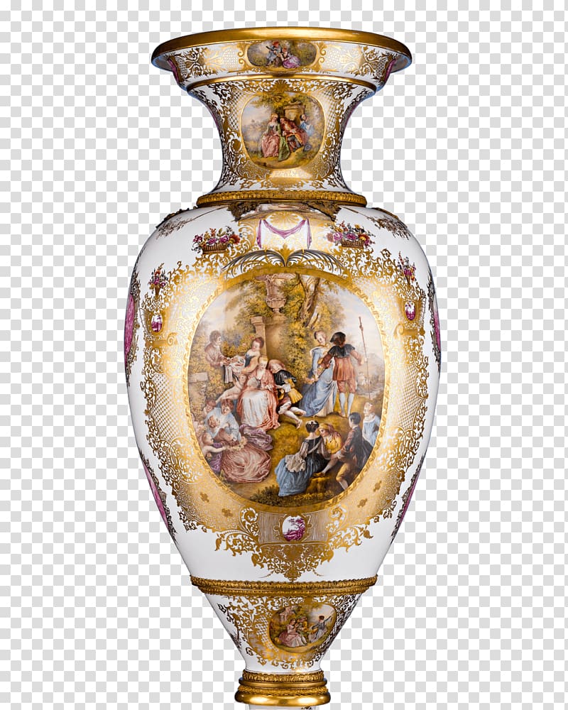 Royal Porcelain Factory, Berlin Vase Rococo Antique, bronze drum vase design transparent background PNG clipart