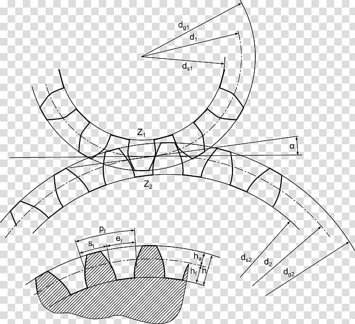 Gear Technical drawing Involute technique, kola transparent background PNG clipart