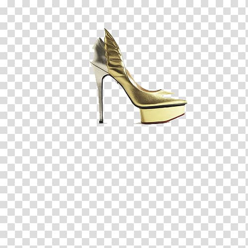 Court shoe Sandal High-heeled footwear, Golden shoes transparent background PNG clipart