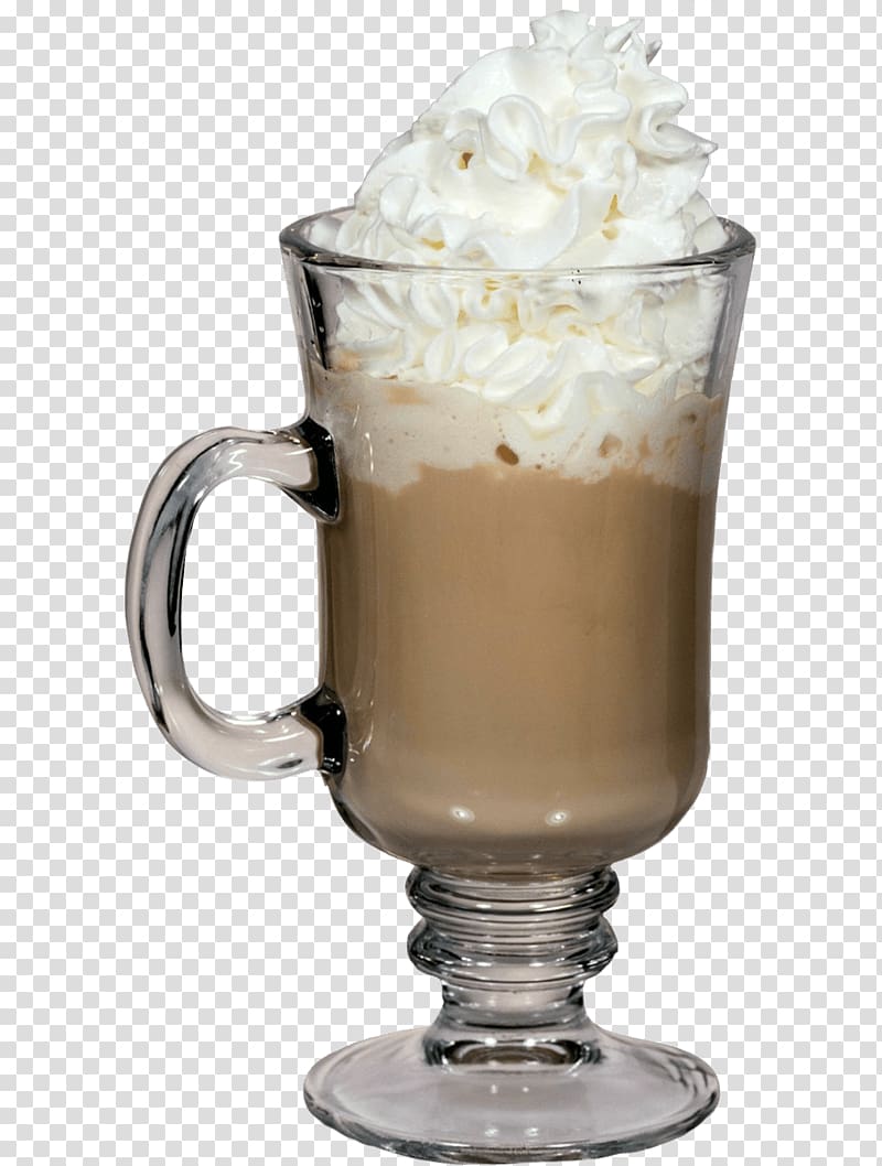 Café au lait Marocchino Irish coffee Wiener Melange Caffè mocha, whip cream transparent background PNG clipart