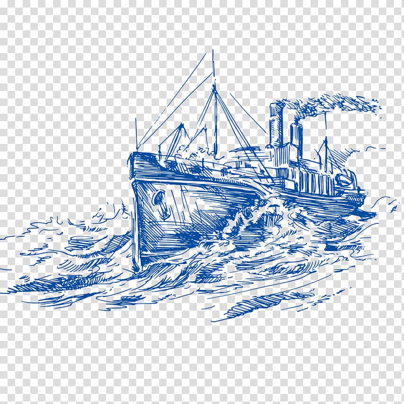 Watercraft Sailing ship Rudder, Hand-painted boat transparent background PNG clipart