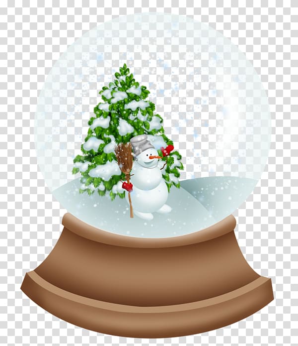 Christmas tree Crystal ball, Cartoon snowman crystal ball transparent background PNG clipart