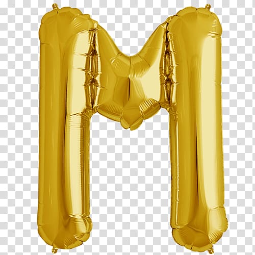 Gas balloon Party Letter Gold, letter m transparent background PNG clipart
