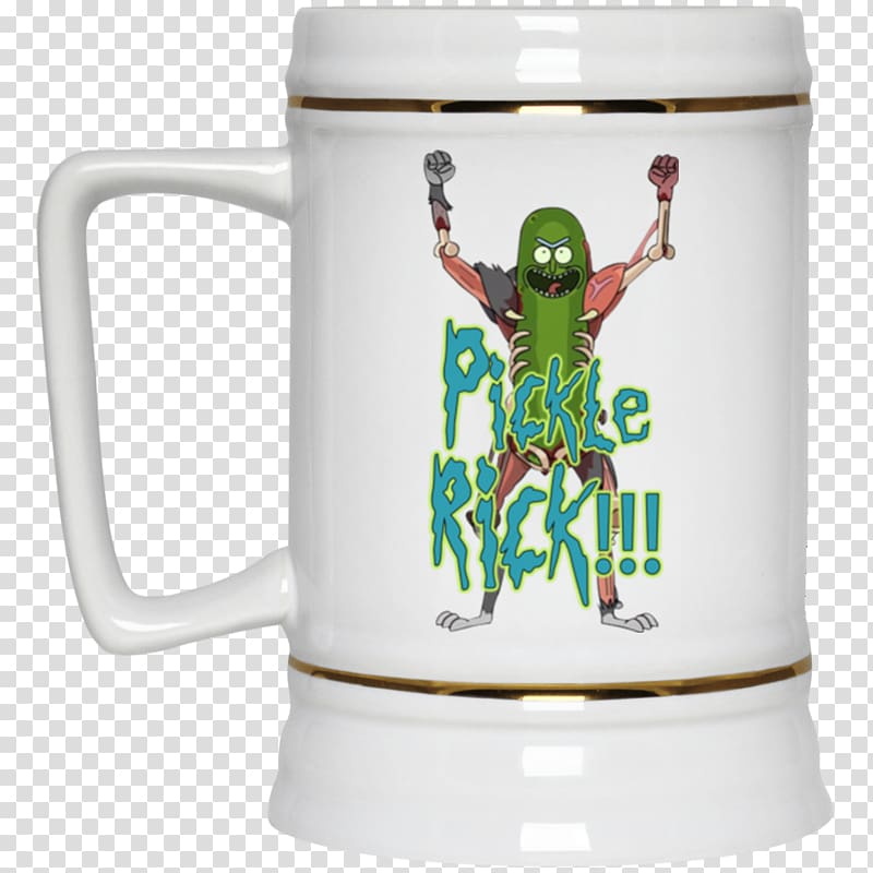 Mug Beer stein YouTube Pickle Rick, Pickle Rick transparent background PNG clipart