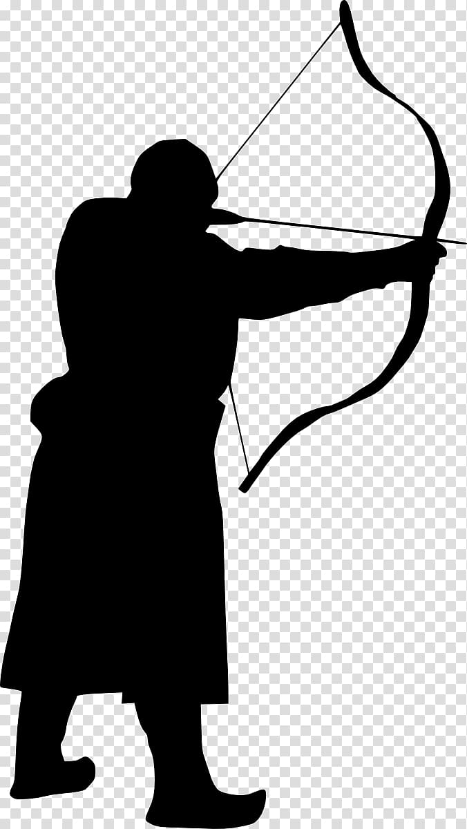 Archery Silhouette Bow and arrow , archer transparent background PNG clipart