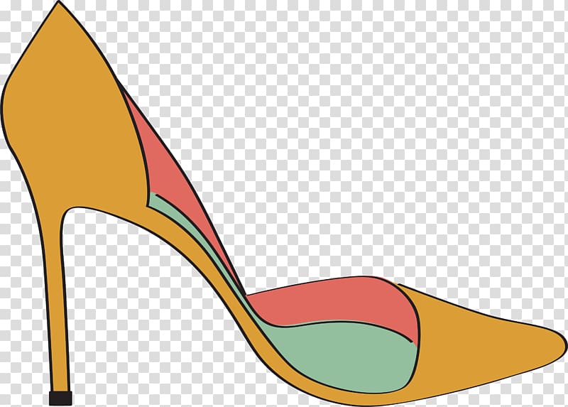 Yellow Shoe High-heeled footwear Drawing , Yellow cartoon high heels transparent background PNG clipart