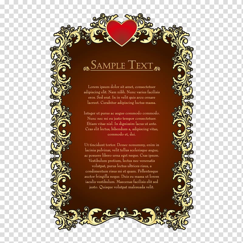 sample text, Texture gold frame transparent background PNG clipart