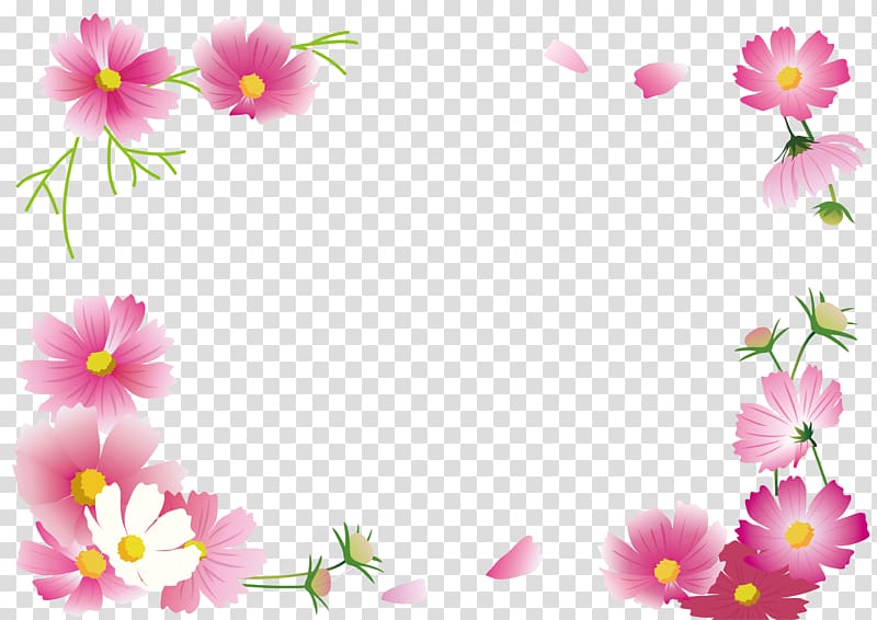 Autumn frame, Cosmos flower frame ., others transparent background PNG clipart