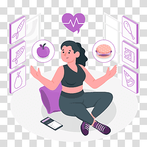 illustration, Healthy options, options, food, people, choice, question transparent background PNG clipart thumbnail