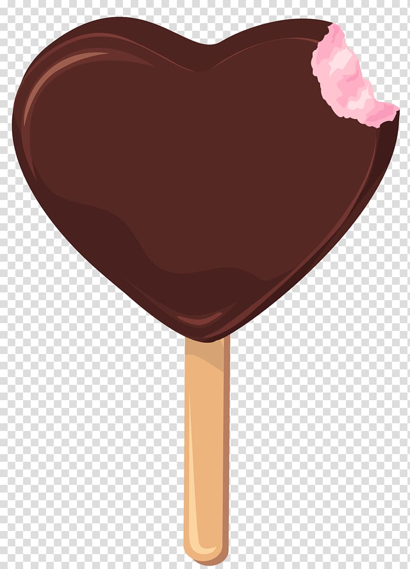 chocolate candy illustration, Ice cream cone Chocolate ice cream , Heart Ice Cream Stick transparent background PNG clipart