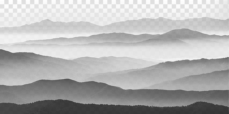 Black and white , Mountains transparent background PNG clipart