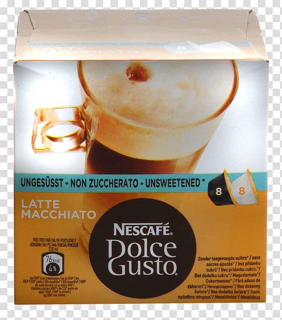 Cappuccino Caffè macchiato Café au lait Latte macchiato Dolce Gusto, macchiato coffee transparent background PNG clipart