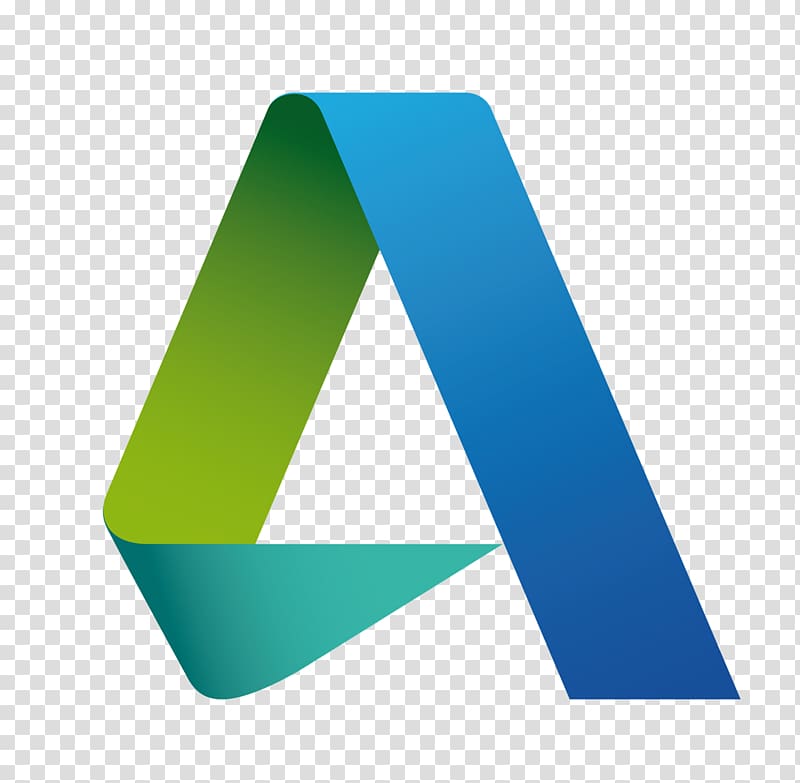 green, teal, and blue triangle logo, Autodesk Revit Logo Autodesk Inventor AutoCAD, A letter transparent background PNG clipart
