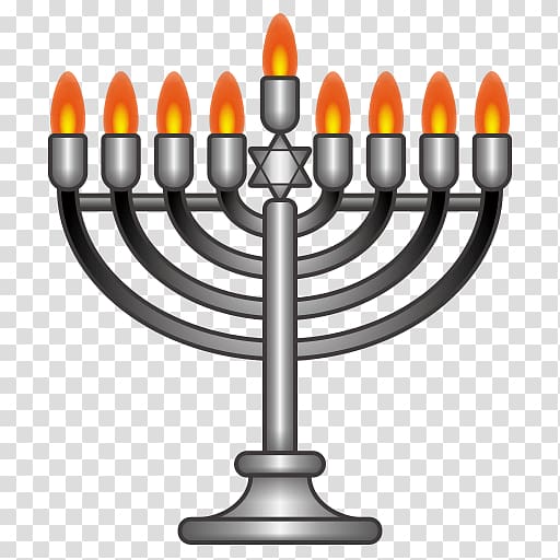 Hanukkah Menorah Emoji Judaism Sticker, Emoji transparent background PNG clipart