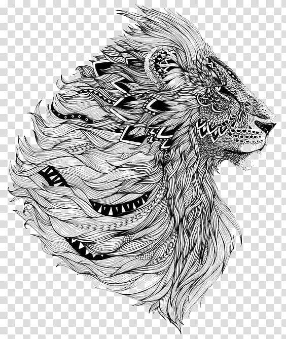 gray lion 3D digital illustration, Lion Sleeve tattoo Flash, lion transparent background PNG clipart