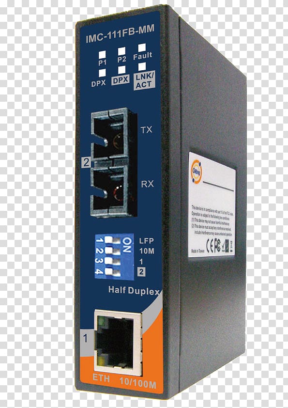 Circuit breaker Fiber media converter Ethernet Optical fiber 100BASE-FX, imc transparent background PNG clipart