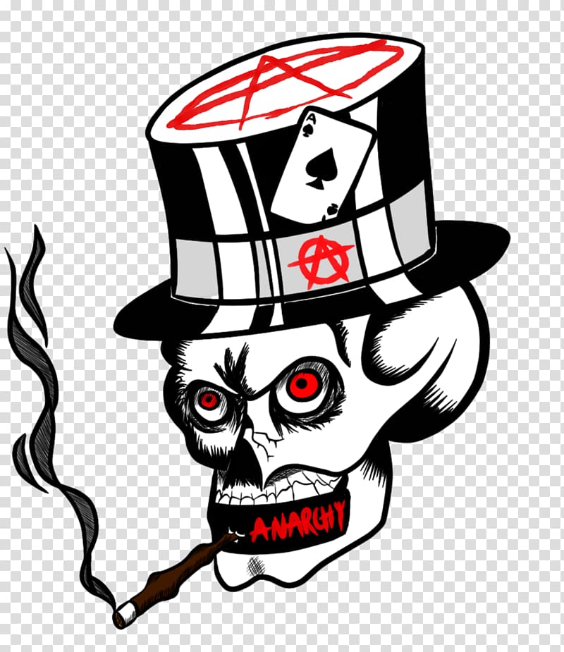 T-shirt Skull Tattoo, anarchy transparent background PNG clipart