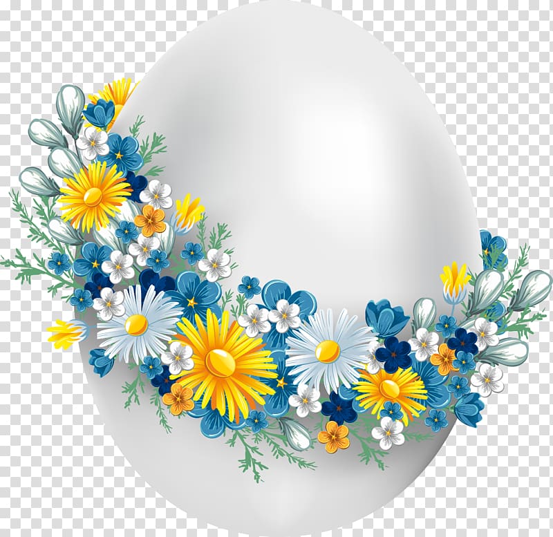 Easter Bunny Easter egg , flower transparent background PNG clipart