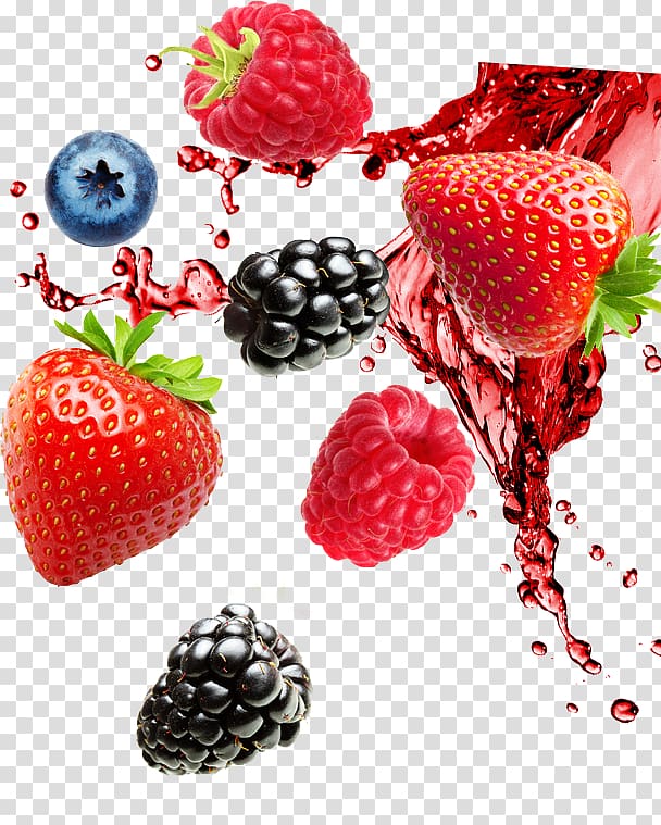 blackberries, strawberries, blueberries, and raspberries, Dietary supplement Hydrolyzed collagen Peptide Food, juice splash transparent background PNG clipart